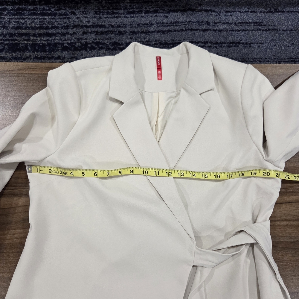 Spanx Opacity Crepe Wrap Blazer In Parchment Womens Size XL Minimalist - Picture 5 of 12